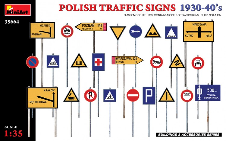 MINIART 35664 Польские дорожные знаки 1930-40-х годов