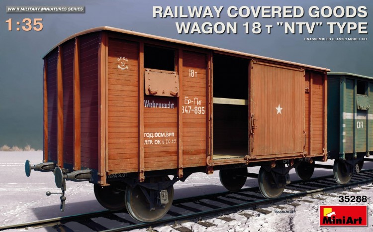 RAILWAY COVERED GOODS WAGON 18t “NTV” TYPE plastic model kit