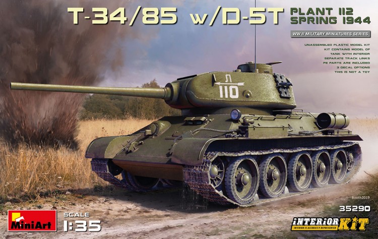 T-34/85 w/D-5T. PLANT 112. SPRING 1944. INTERIOR KIT plastic model kit