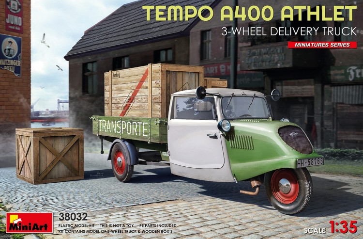 MINIART 38032 Трехколесный немецкий грузовик доставки Tempo A400