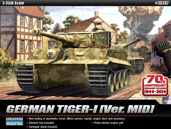 Немецкий танк  TIGER-I MID VER. "Anniv.70 Normandy Invasion 1944"  (1:35)