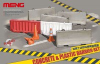 Набор бетонных и пластиковых дорожных ограждений
