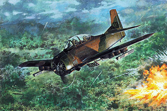North American T-28D Trojan light attack aircraft scale model kit