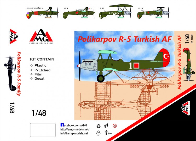 Polikarpov R-5 Turkish AF  plastic model kit 1/48