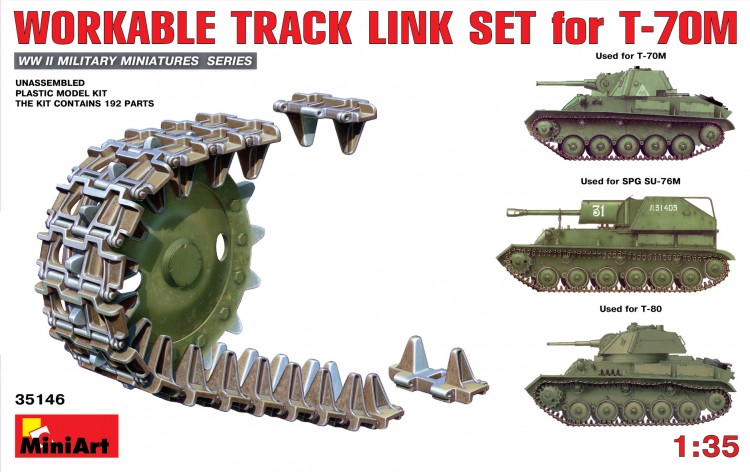 WORKABLE TRACK LINK SET for T-70  plastic model kit