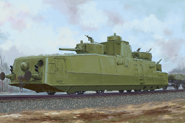 Советский железнодорожный броневагон МБВ-2 сборная модель
