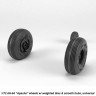 AH-64 Apache wheels w/ weighted tires, smooth hubs 1/72 