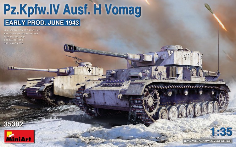 Tank Pz.Kpfw.IV Ausf. H Vomag. EARLY PROD. JUNE 1943 plastic model kit