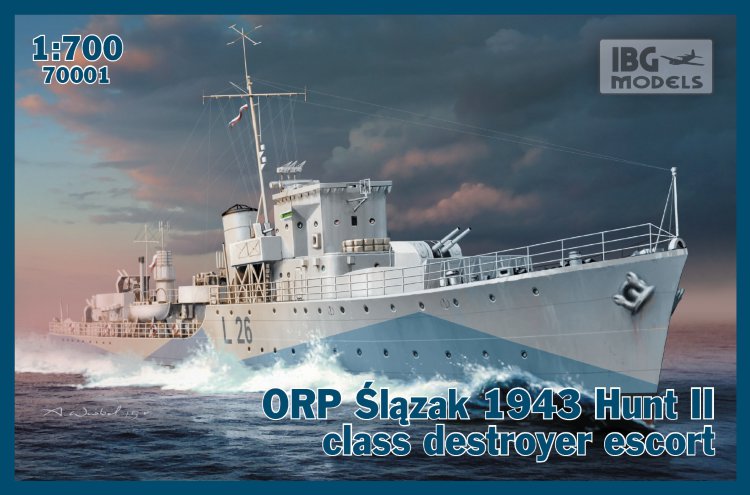 сборная модель ORP Ślązak 1943  г.  эсминец ( сторожевой корабль) типа Hunt II