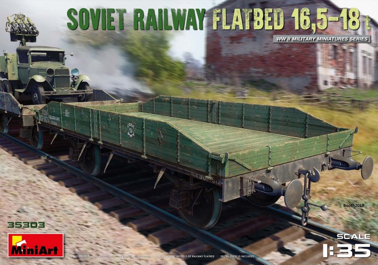 SOVIET RAILWAY FLATBED 16,5-18t plastic model kit