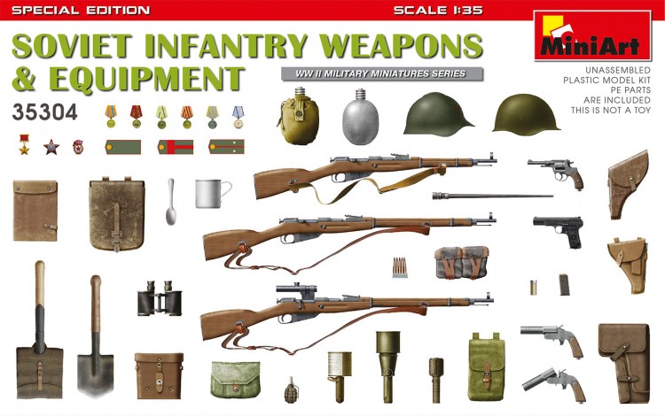 Советское пехотное оружие и снаряжение (Вторая мировая) пластиковая сборная модель