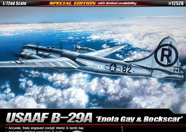 Academy 12528 B-29A "ENOLA GAY & BOCKSCAR" стратегічний бомбардувальник