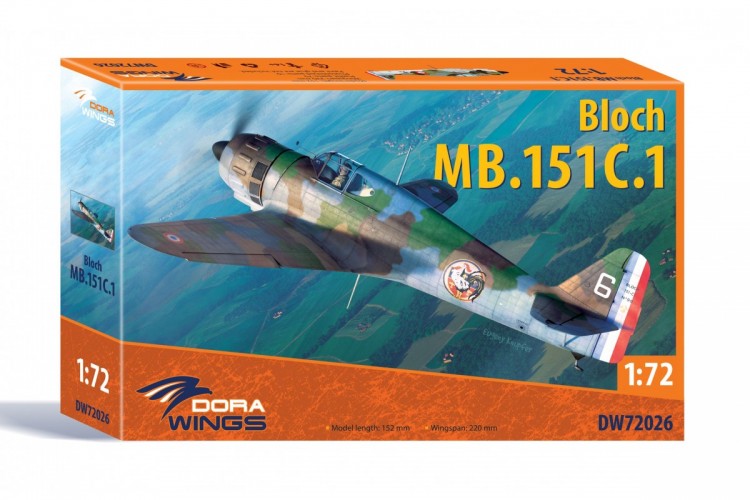 Bloch MB.151C.1 fighter plastic model kit 1/72