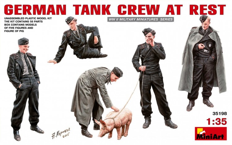 GERMAN TANK CREW AT REST  plastic model kit