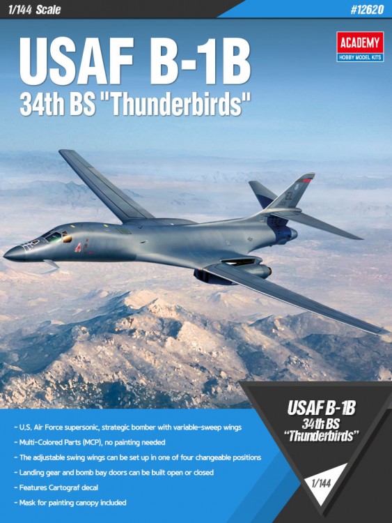 ACADEMY 12620 USAF B-1B 34th BS «Thunderbirds» бомбардувальник