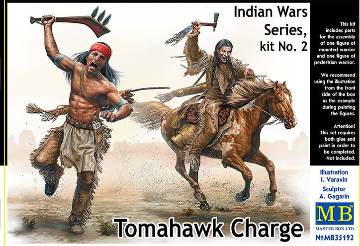 Indian Wars Series, kit No. 2. Tomahawk Charge plastic model