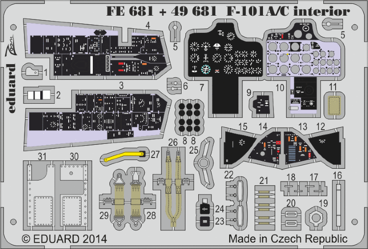 F-101A/ C интерьер цветное фототравление