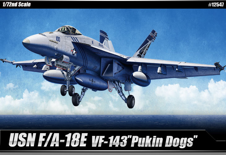 F/A-18E VFA-143 "Pukin Dogs" самолет истребитель Супер Хорнет сборная модель  (1:72)
