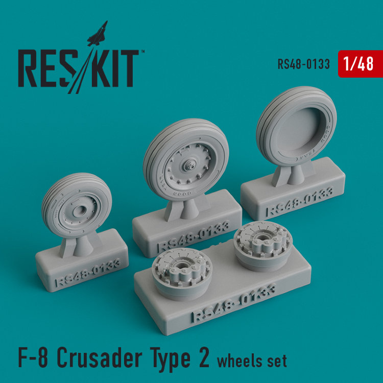 F-8 Crusader Type 2 набор смоляных колес Масштаб 1/48