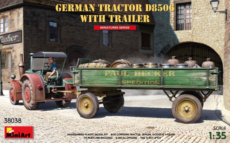 Немецкий трактор D8506 с прицепом сборная модель