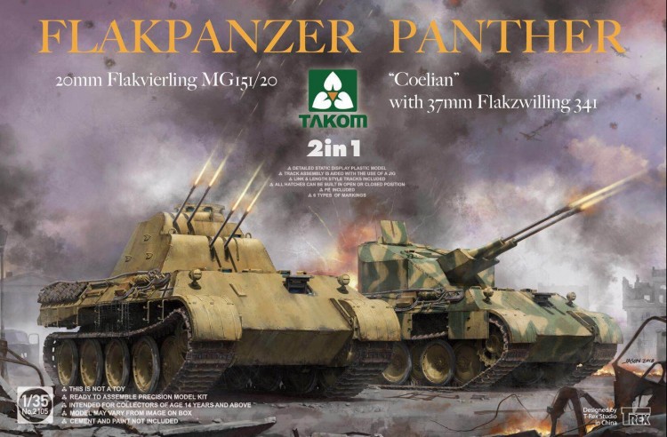 Flakpanzer Panther “Coelian” with 37mm Flakzwilling 341 & 20mm (2 in 1) plastic model kit