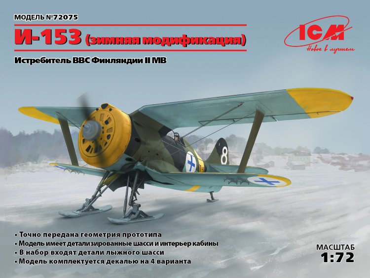 И-153, Истребитель ВВС Финляндии ІІ МВ (зимняя модификация) сборная модель