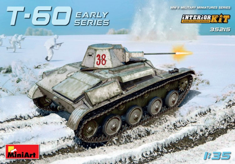 Soviet light tank T-60 early series Interior kit plastic model kit