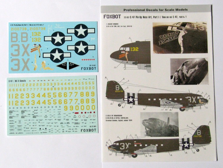 C-47 Douglas Skytrain/Dakota "Pin-Up Nose Art and Stencils" Part 1 decals