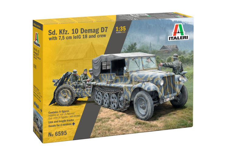 italeri 6595 Sd. Kfz. 10 Demag D7 with leIG 18 and crew