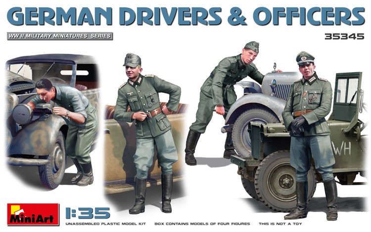 GERMAN DRIVERS & OFFICERS plastic model kit