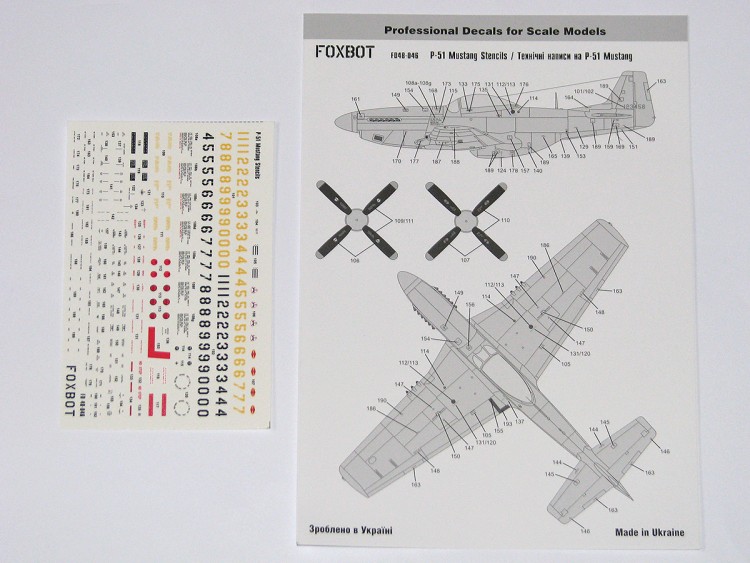 P-51 Mustang North American Stencils decals