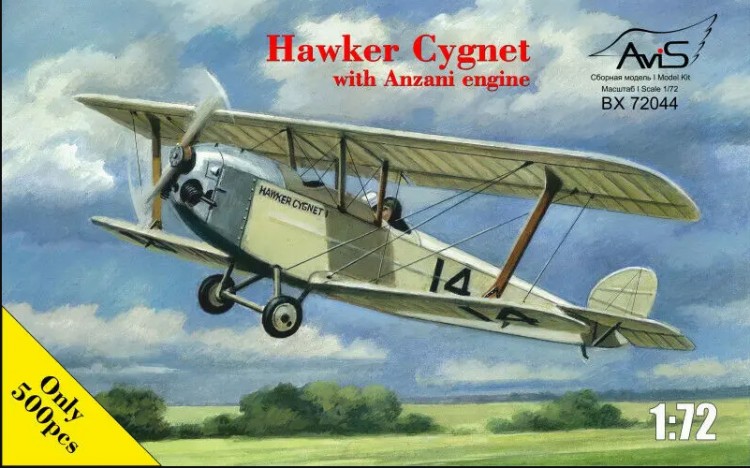 Hawker Cygnet with Anzani engine plastic model kit