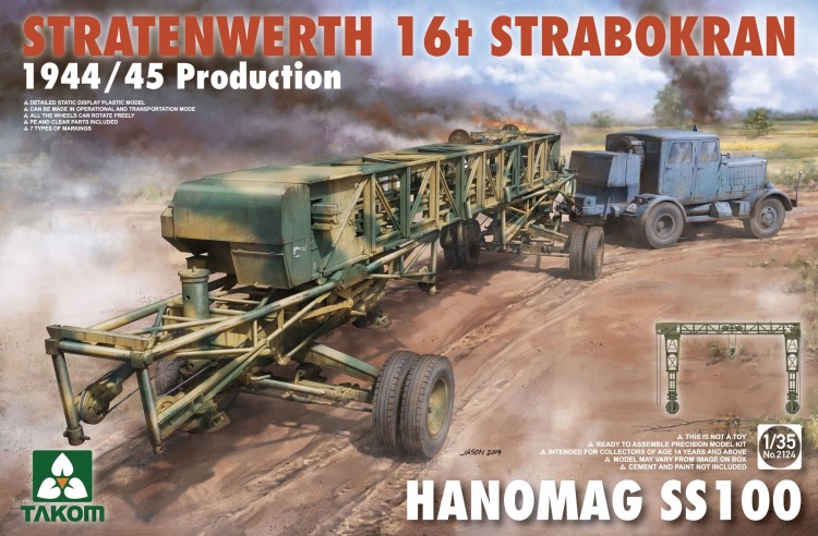16-тонный кран Strabokran (1944/45 гг. выпуска) с тягачом Hanomag SS-100 пластиковая сборная модель