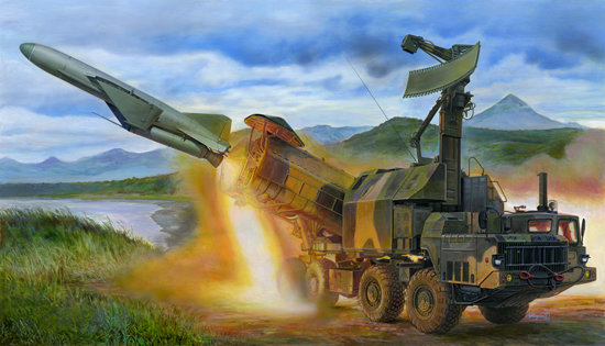 "Рубеж" береговой ракетный комплекс  с крылатой ракетой П-15  сборная модель
