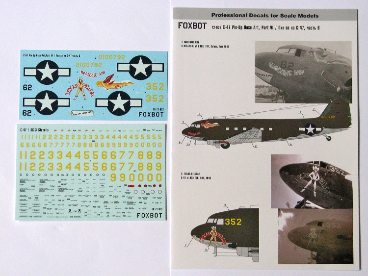 Douglas C-47 Skytrain/Dakota Pin-Up Nose Art and Stencils Part 6 decals