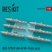 BDZ-57KrV Racks (6 pcs) (Mi-8/Mi-24) 1/48