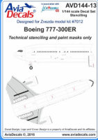 Боинг 777-300 технические надписи -декаль