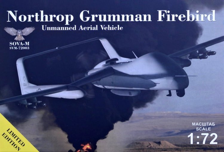 recon aircraft Nortrop Grumman Fireberd UAV drone plastic model 1/72
