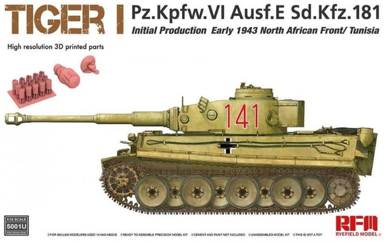Tiger I Pz.Kpfw.VI Ausf.E Sd.Kfz.181 Initial Production Early 1943 North African Front / Tunisia plastic model kit