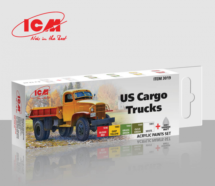 ICM3019 Acrylic paint set for USA Cargo Trucks