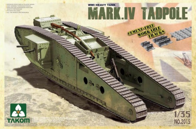 WWI Heavy Battle Tank Mark IV Male Tadpole w/Rear mortar -британский тяжёлый танк времен Первой мировой войны