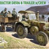 GERMAN TRACTOR D8506 & TRAILER w/CREW