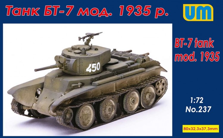 BT-7 tank mod.1935 with the P-40 plastic model kit