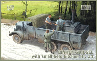 Немецкий армейский грузовик Einheitsdiesel с полевой кухней