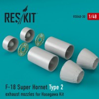 F-18 Super Hornet Type 2 exhaust nozzles for Hasegawa 1/48