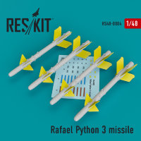 Rafael Python 3  авиационные ракеты из смолы( 4 шт.). Масштаб 1/48