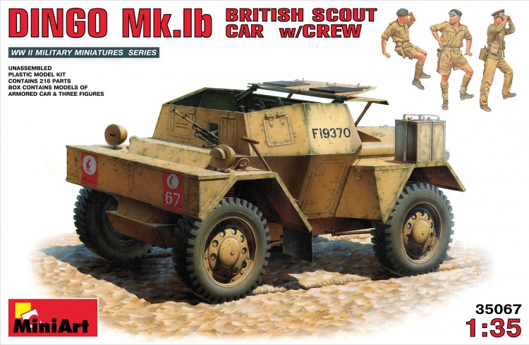 DINGO Mk.1b BRITISH SCOUT CAR w/CREW plastic model kit