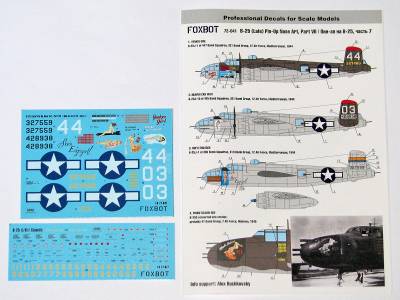 Foxbot Decals 1/72 North-American B-25C/D/J Mitchell Stencils # FBOT72012 