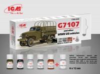 ICM 3005  Набір акрилових фарб для G7107 (та інших автомобілів США часів Другої світової війни)