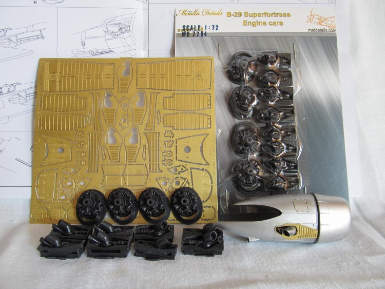 Detailing set for aircraft model B-29. Engine cars (Academy) photo-etched